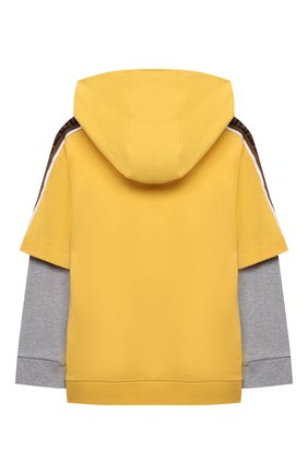 Детский хлопковое худи FENDI желтого цвета по цене 29650 руб., арт. JMH144/AEXM/8A-12+ | Фото 2 Детский хлопковое худи FENDI желтого цвета, арт. JMH144/AEXM/8A-12+ | Фото 2