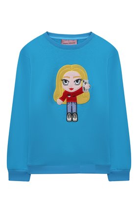 Детский хлопковый свитшот CHIARA FERRAGNI голубого цвета по цене 18050 руб., арт. 21PE-CFKF060 | Фото 1 Детский хлопковый свитшот CHIARA FERRAGNI голубого цвета, арт. 21PE-CFKF060 | Фото 1