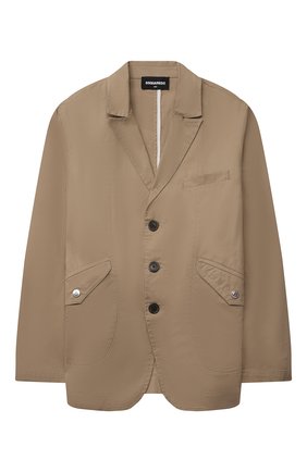 Детский хлопковый пиджак DSQUARED2 бежевого цвета по цене 31600 руб., арт. DQ0062-D005S | Фото 1 Детский хлопковый пиджак DSQUARED2 бежевого цвета, арт. DQ0062-D005S | Фото 1 (Материал внешний: Хлопок; Кросс-КТ: пиджак; Рукава: Длинные; Ростовка одежда: 10 - 11 лет | 140 - 146см, 12 лет | 152 см, 13 - 15 лет | 158 см, 6 лет | 116 см, 8 лет | 128 см)