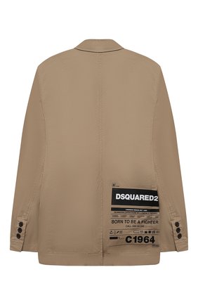 Детский хлопковый пиджак DSQUARED2 бежевого цвета по цене 31600 руб., арт. DQ0062-D005S | Фото 2 Детский хлопковый пиджак DSQUARED2 бежевого цвета, арт. DQ0062-D005S | Фото 2 (Материал внешний: Хлопок; Кросс-КТ: пиджак; Рукава: Длинные; Ростовка одежда: 10 - 11 лет | 140 - 146см, 12 лет | 152 см, 13 - 15 лет | 158 см, 6 лет | 116 см, 8 лет | 128 см)
