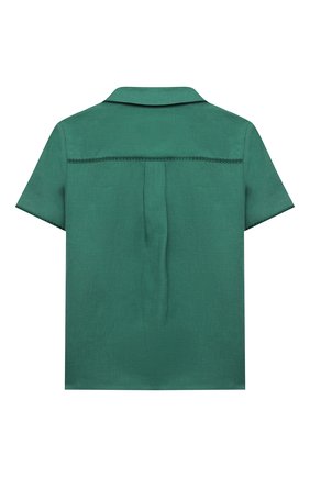 Детская льняная рубашка LORO PIANA зеленого цвета по цене 27600 руб., арт. FAL5894 | Фото 2 Детская льняная рубашка LORO PIANA зеленого цвета, арт. FAL5894 | Фото 2