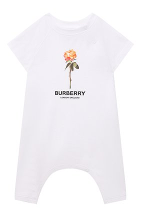 Детский хлопковый комбинезон BURBERRY белого цвета по цене 15450 руб., арт. 8038383 | Фото 1 Детский хлопковый комбинезон BURBERRY белого цвета, арт. 8038383 | Фото 1 (Рукава: Короткие; Материал внешний: Хлопок; Региональные ограничения белый список (Axapta Mercury): RU; Ростовка одежда: 12 мес | 80 см, 0 - 3 мес | 50 - 60 см, 3 мес | 62 см, 6 мес | 68 см, 9 мес | 74 см)
