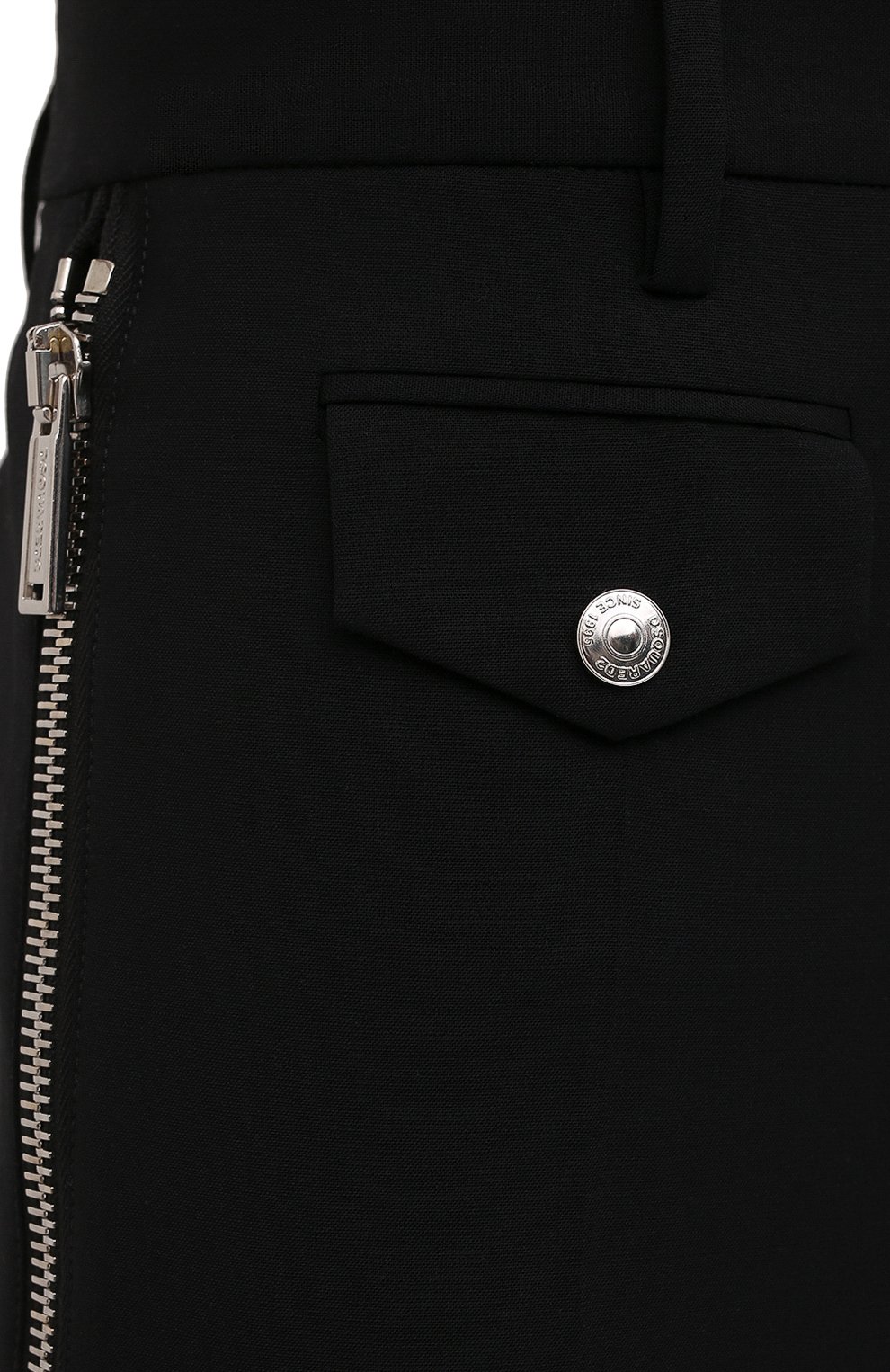 Мужские шерстяные брюки DSQUARED2 черного цвета, арт. S71KB0354/S40320 | Фото 5 (Материал внешний: Шерсть; Длина (брюки, джинсы): Стандартные; Случай: Повседневный; Стили: Гранж)