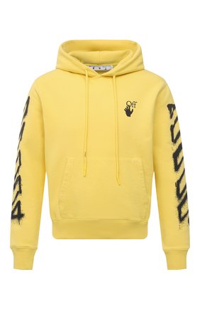 Мужской хлопковое худи OFF-WHITE желтого цвета по цене 42600 руб., арт. 0MBB034S21FLE004 | Фото 1 Мужской хлопковое худи OFF-WHITE желтого цвета, арт. 0MBB034S21FLE004 | Фото 1 (Длина (для топов): Стандартные; Рукава: Длинные; Материал внешний: Хлопок; Принт: С принтом; Стили: Гранж, Спорт-шик; Мужское Кросс-КТ: Худи-одежда)