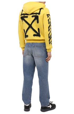 Мужской хлопковое худи OFF-WHITE желтого цвета по цене 42600 руб., арт. 0MBB034S21FLE004 | Фото 2 Мужской хлопковое худи OFF-WHITE желтого цвета, арт. 0MBB034S21FLE004 | Фото 2 (Длина (для топов): Стандартные; Рукава: Длинные; Материал внешний: Хлопок; Принт: С принтом; Стили: Гранж, Спорт-шик; Мужское Кросс-КТ: Худи-одежда)