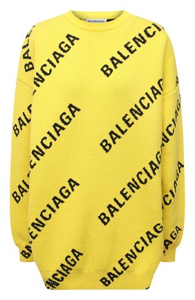 Женский свитер из хлопка и шерсти BALENCIAGA желтого цвета по цене 99500 руб., арт. 657528/T3200 | Фото 1 Женский свитер из хлопка и шерсти BALENCIAGA желтого цвета, арт. 657528/T3200 | Фото 1