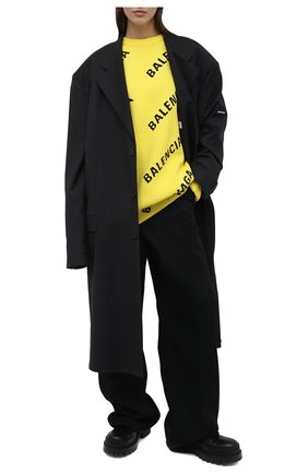 Женский свитер из хлопка и шерсти BALENCIAGA желтого цвета по цене 99500 руб., арт. 657528/T3200 | Фото 2 Женский свитер из хлопка и шерсти BALENCIAGA желтого цвета, арт. 657528/T3200 | Фото 2