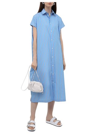 Женское хлопковое платье BALENCIAGA голубого цвета по цене 104000 руб., арт. 576677/TKM14 | Фото 2 Женское хлопковое платье BALENCIAGA голубого цвета, арт. 576677/TKM14 | Фото 2