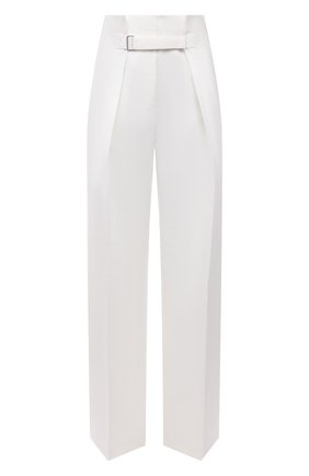 Женские брюки из хлопка и шелка JIL SANDER белого цвета по цене 84400 руб., арт. JSWS305005-WS251400 | Фото 1 Женские брюки из хлопка и шелка JIL SANDER белого цвета, арт. JSWS305005-WS251400 | Фото 1