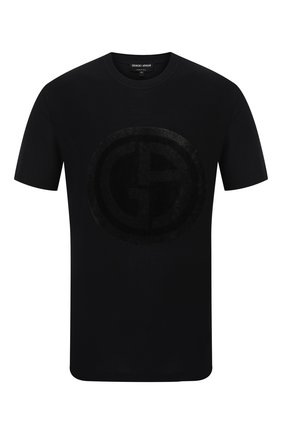 Мужская футболка из вискозы GIORGIO ARMANI темно-синего цвета по цене 51800 руб., арт. 3KSM66/SJSVZ | Фото 1 Мужская футболка из вискозы GIORGIO ARMANI темно-синего цвета, арт. 3KSM66/SJSVZ | Фото 1