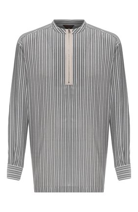 Мужская шелковая рубашка ZEGNA COUTURE серого цвета по цене 99500 руб., арт. 902380/9NGZVF | Фото 1 Мужская шелковая рубашка ZEGNA COUTURE серого цвета, арт. 902380/9NGZVF | Фото 1 (Рукава: Длинные; Манжеты: На пуговицах; Длина (для топов): Стандартные; Принт: Полоска; Стили: Кэжуэл; Воротник: Мандарин; Случай: Повседневный; Материал внешний: Шелк)