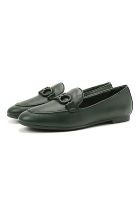 Женские кожаные лоферы SALVATORE FERRAGAMO зеленого цвета по цене 55000 руб., арт. Z-07411411C | Фото 1 Женские кожаные лоферы SALVATORE FERRAGAMO зеленого цвета, арт. Z-07411411C | Фото 1
