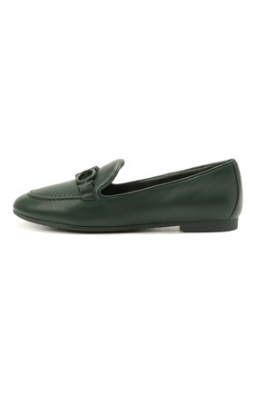 Женские кожаные лоферы SALVATORE FERRAGAMO зеленого цвета по цене 55000 руб., арт. Z-07411411C | Фото 2 Женские кожаные лоферы SALVATORE FERRAGAMO зеленого цвета, арт. Z-07411411C | Фото 2