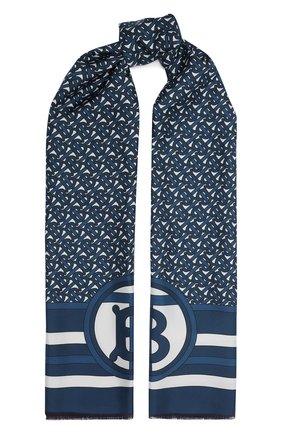 Женский шелковый шарф BURBERRY темно-синего цвета по цене 37700 руб., арт. 8039620 | Фото 1 Женский шелковый шарф BURBERRY темно-синего цвета, арт. 8039620 | Фото 1
