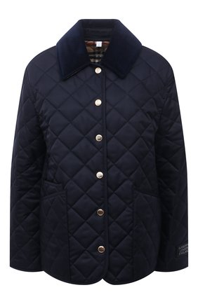 Женская стеганая куртка BURBERRY темно-синего цвета по цене 68450 руб., арт. 8039224 | Фото 1 Женская стеганая куртка BURBERRY темно-синего цвета, арт. 8039224 | Фото 1