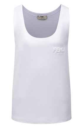 Женский хлопковая майка FENDI белого цвета по цене 46500 руб., арт. FS7407 AFLD | Фото 1 Женский хлопковая майка FENDI белого цвета, арт. FS7407 AFLD | Фото 1