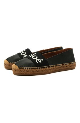 Женские кожаные эспадрильи woody CHLOÉ черного цвета по цене 37750 руб., арт. CHC21U447R4 | Фото 1 Женские кожаные эспадрильи woody CHLOÉ черного цвета, арт. CHC21U447R4 | Фото 1