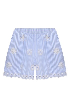 Женские хлопковые шорты REDVALENTINO голубого цвета по цене 38100 руб., арт. VR0RF00P/5T4 | Фото 1 Женские хлопковые шорты REDVALENTINO голубого цвета, арт. VR0RF00P/5T4 | Фото 1