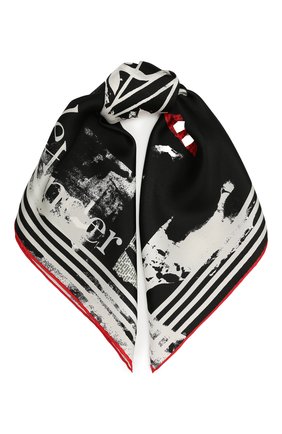 Женский шелковый платок ALEXANDER MCQUEEN черно-белого цвета по цене 15350 руб., арт. 658410/3001Q | Фото 1 Женский шелковый платок ALEXANDER MCQUEEN черно-белого цвета, арт. 658410/3001Q | Фото 1 (Материал: Текстиль, Шелк; Принт: С принтом)