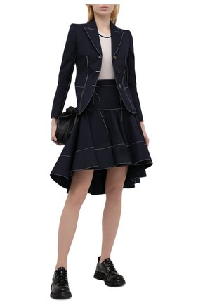 Женская хлопковая юбка ALEXANDER MCQUEEN темно-синего цвета по цене 79550 руб., арт. 657135/QFAAJ | Фото 2 Женская хлопковая юбка ALEXANDER MCQUEEN темно-синего цвета, арт. 657135/QFAAJ | Фото 2 (Материал внешний: Хлопок, Деним; Материал подклада: Хлопок; Стили: Романтичный; Женское Кросс-КТ: Юбка-одежда; Кросс-КТ: Деним; Длина Ж (юбки, платья, шорты): Мини; Региональные ограничения белый список (Axapta Mercury): RU)