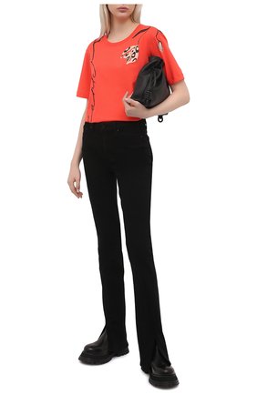 Женская хлопковая футболка MARNI красного цвета по цене 29950 руб., арт. THJE0220P1/USCR28 | Фото 2 Женская хлопковая футболка MARNI красного цвета, арт. THJE0220P1/USCR28 | Фото 2