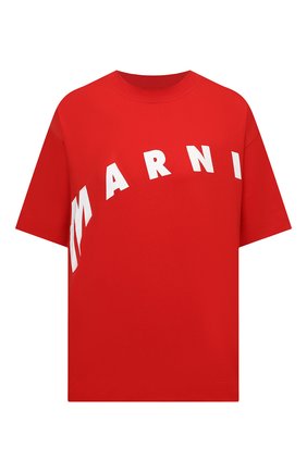 Женская хлопковая футболка MARNI красного цвета по цене 26200 руб., арт. THJET49EPF/USCR13 | Фото 1 Женская хлопковая футболка MARNI красного цвета, арт. THJET49EPF/USCR13 | Фото 1