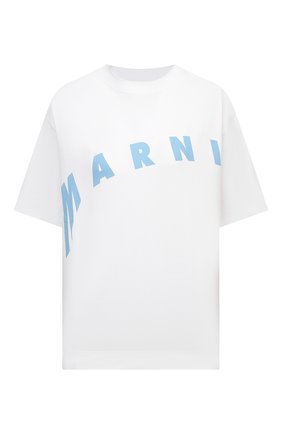 Женская хлопковая футболка MARNI белого цвета по цене 26200 руб., арт. THJET49EPF/USCR13 | Фото 1 Женская хлопковая футболка MARNI белого цвета, арт. THJET49EPF/USCR13 | Фото 1