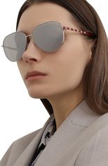 Женские солнцезащитные очки VALENTINO серебряного цвета, арт. 2047-30066G | Фото 2 (Региональные ограничения белый список (Axapta Mercury): RU; Тип очков: С/з; Очки форма: Авиаторы)
