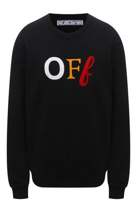 Женский хлопковый свитшот OFF-WHITE черного цвета по цене 46150 руб., арт. 0WBA055S21JER003 | Фото 1 Женский хлопковый свитшот OFF-WHITE черного цвета, арт. 0WBA055S21JER003 | Фото 1