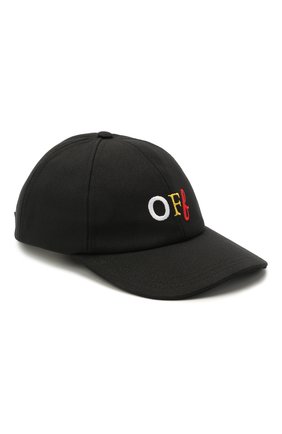 Женская хлопковая бейсболка OFF-WHITE черного цвета по цене 19200 руб., арт. 0WLB014S21FAB001 | Фото 1 Женская хлопковая бейсболка OFF-WHITE черного цвета, арт. 0WLB014S21FAB001 | Фото 1