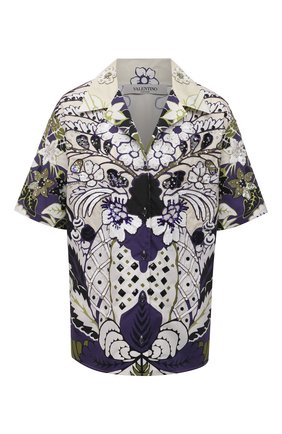 Женская хлопковая рубашка VALENTINO фиолетового цвета по цене 210500 руб., арт. VB3AAA907A2 | Фото 1 Женская хлопковая рубашка VALENTINO фиолетового цвета, арт. VB3AAA907A2 | Фото 1