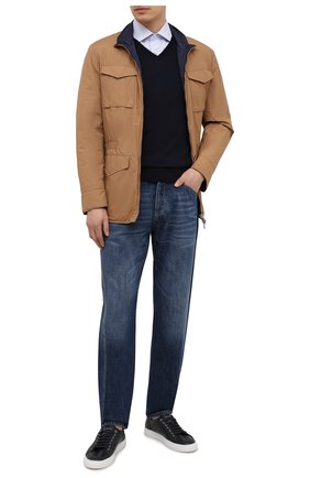 Мужской шерстяной пуловер LORO PIANA темно-синего цвета по цене 86450 руб., арт. FAL1469 | Фото 2 Мужской шерстяной пуловер LORO PIANA темно-синего цвета, арт. FAL1469 | Фото 2