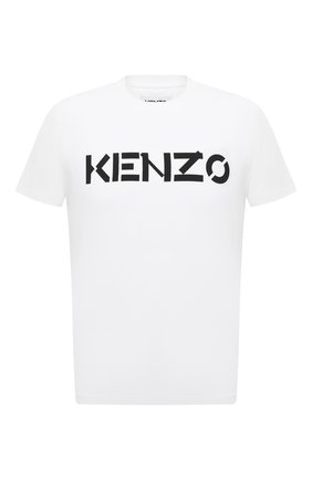 Мужская хлопковая футболка KENZO белого цвета по цене 9255 руб., арт. FA65TS0004SJ | Фото 1 Мужская хлопковая футболка KENZO белого цвета, арт. FA65TS0004SJ | Фото 1