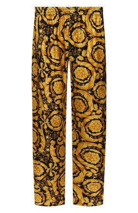 Мужские шелковые домашние брюки VERSACE желтого цвета по цене 89950 руб., арт. AUU05051/A232999 | Фото 1 Мужские шелковые домашние брюки VERSACE желтого цвета, арт. AUU05051/A232999 | Фото 1