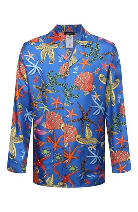 Мужская шелковая сорочка VERSACE синего цвета по цене 113500 руб., арт. AUU05060/1F01193 | Фото 1 Мужская шелковая сорочка VERSACE синего цвета, арт. AUU05060/1F01193 | Фото 1