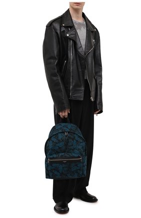 Мужской текстильный рюкзак city SAINT LAURENT синего цвета по цене 74150 руб., арт. 534967/2ND1F | Фото 2 Мужской текстильный рюкзак city SAINT LAURENT синего цвета, арт. 534967/2ND1F | Фото 2