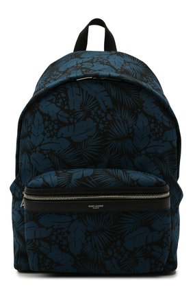 Мужской текстильный рюкзак city SAINT LAURENT синего цвета, арт. 534967/2ND1F | Фото 1 (Материал: Текстиль; Ремень/цепочка: На ремешке; Размер: large)