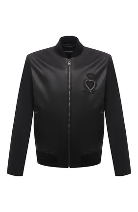 Мужской кожаный бомбер DOLCE & GABBANA черного цвета по цене 258500 руб., арт. G9US4Z/HULF9 | Фото 1 Мужской кожаный бомбер DOLCE & GABBANA черного цвета, арт. G9US4Z/HULF9 | Фото 1