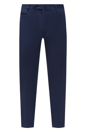 Мужские брюки из хлопка и кашемира CORNELIANI темно-синего цвета, арт. 874B05-1114105/02 | Фото 1 (Длина (брюки, джинсы): Стандартные; Материал внешний: Хлопок; Стили: Кэжуэл; Случай: Повседневный)