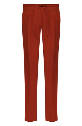 Мужские льняные брюки LORO PIANA красного цвета, арт. FAI6395 | Фото 1 (Материал внешний: Лен; Длина (брюки, джинсы): Стандартные; Случай: Повседневный; Стили: Кэжуэл)