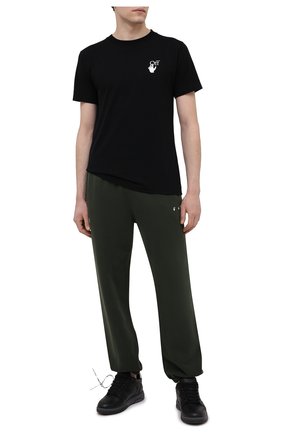 Мужские хлопковые джоггеры OFF-WHITE хаки цвета по цене 29750 руб., арт. 0MCH029S21FLE004 | Фото 2 Мужские хлопковые джоггеры OFF-WHITE хаки цвета, арт. 0MCH029S21FLE004 | Фото 2