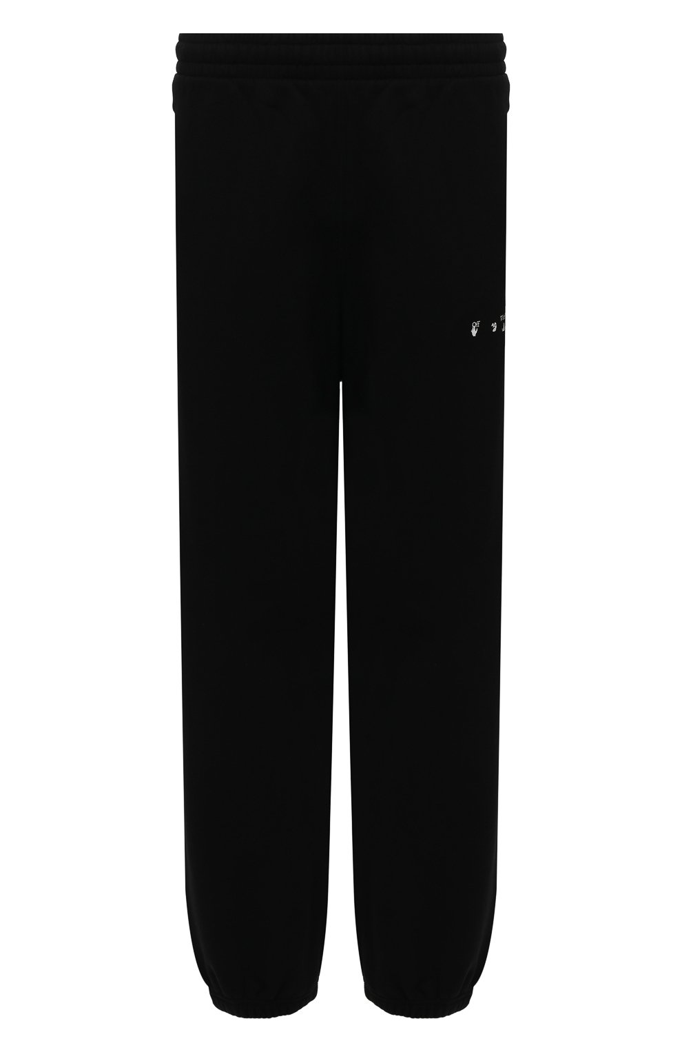 Мужские хлопковые джоггеры OFF-WHITE черного цвета, арт. 0MCH029S21FLE004 | Фото 1 (Длина (брюки, джинсы): Стандартные; Материал внешний: Хлопок; Стили: Спорт-шик; Силуэт М (брюки): Джоггеры)