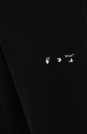 Мужские хлопковые джоггеры OFF-WHITE черного цвета, арт. 0MCH029S21FLE004 | Фото 5 (Длина (брюки, джинсы): Стандартные; Материал внешний: Хлопок; Стили: Спорт-шик; Силуэт М (брюки): Джоггеры)
