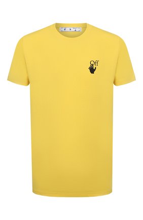 Мужская хлопковая футболка OFF-WHITE желтого цвета по цене 24650 руб., арт. 0MAA027S21JER005 | Фото 1 Мужская хлопковая футболка OFF-WHITE желтого цвета, арт. 0MAA027S21JER005 | Фото 1 (Рукава: Короткие; Длина (для топов): Стандартные; Материал внешний: Хлопок; Принт: С принтом; Стили: Гранж)