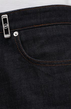 Мужские джинсы LANVIN темно-синего цвета, арт. RM-TR0007-D003-E21 | Фото 5 (Силуэт М (брюки): Широкие; Кросс-КТ: Деним; Длина (брюки, джинсы): Стандартные; Материал внешний: Хлопок; Стили: Минимализм)