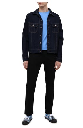 Мужская хлопковая футболка BURBERRY синего цвета по цене 22200 руб., арт. 8040061 | Фото 2 Мужская хлопковая футболка BURBERRY синего цвета, арт. 8040061 | Фото 2