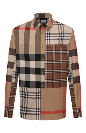 Мужская хлопковая рубашка BURBERRY бежевого цвета по цене 37700 руб., арт. 8038638 | Фото 1 Мужская хлопковая рубашка BURBERRY бежевого цвета, арт. 8038638 | Фото 1