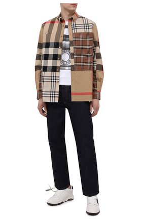 Мужская хлопковая рубашка BURBERRY бежевого цвета по цене 37700 руб., арт. 8038638 | Фото 2 Мужская хлопковая рубашка BURBERRY бежевого цвета, арт. 8038638 | Фото 2