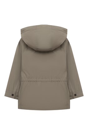 Детская парка с капюшоном BRUNELLO CUCINELLI хаки цвета по цене 79950 руб., арт. BB5740431A | Фото 2 Детская парка с капюшоном BRUNELLO CUCINELLI хаки цвета, арт. BB5740431A | Фото 2 (Материал внешний: Хлопок, Синтетический материал; Девочки Кросс-КТ: Парка-верхняя одежда; Материал подклада: Вискоза; Рукава: Длинные; Кросс-КТ: Сезон: демисезон; Ростовка одежда: 4 года | 104 см, 6 лет | 116 см)