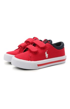 Детские текстильные кеды POLO RALPH LAUREN красного цвета по цене 6340 руб., арт. 12-RF102963/T0DDLER | Фото 1 Детские текстильные кеды POLO RALPH LAUREN красного цвета, арт. 12-RF102963/T0DDLER | Фото 1 (Материал внутренний: Текстиль; Материал внешний: Текстиль)